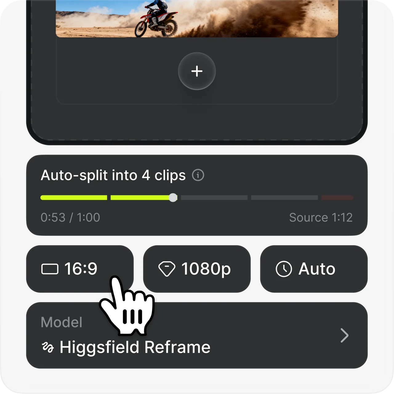 Pick a Ray 3.2 Video Reframer aspect ratio